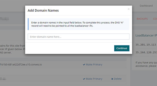 add domain name and ssl in convesio