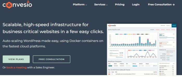 best wordpress hosting convesio - homepage