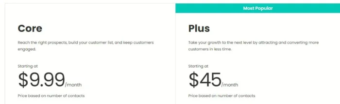 constant contact pricing