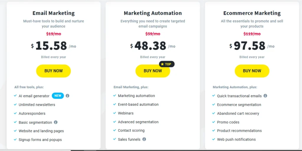 getresponse updated pricing page afonne-digital