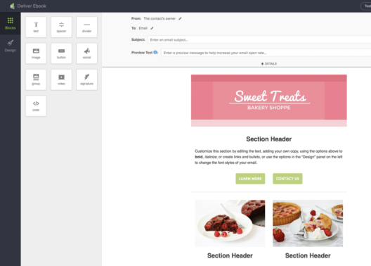 keap's leads to customer email template