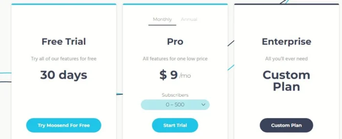 moosend pricing