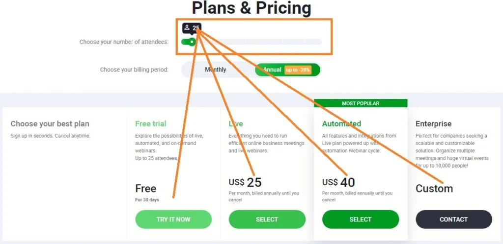 clickmeeting webinar pricing