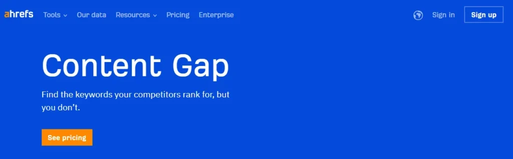 ahrefs content gap tool