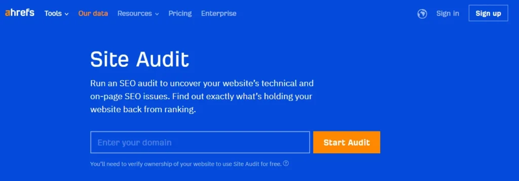 ahrefs site audit tool