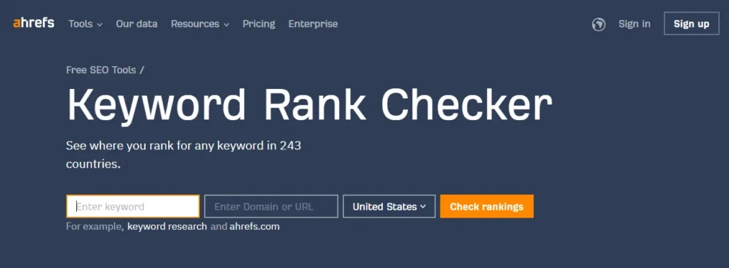 ahrefs keyword rank checker