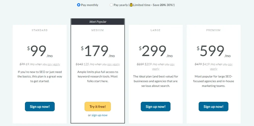 moz pro pricing