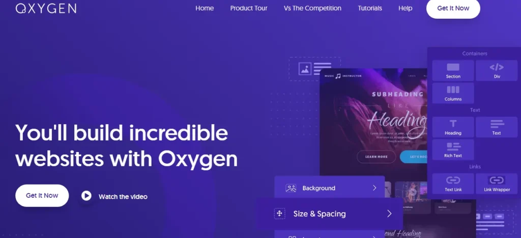 oxygen visual page builder