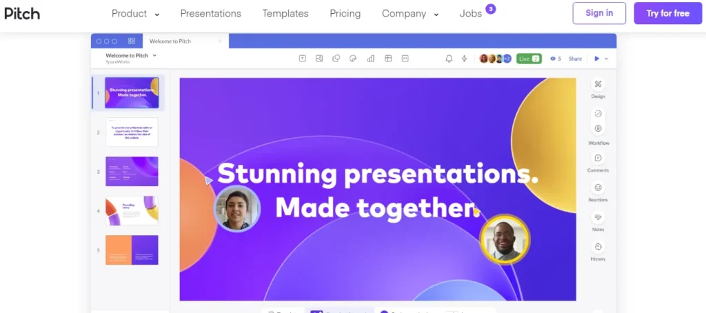 pitch - collaborative presentation software