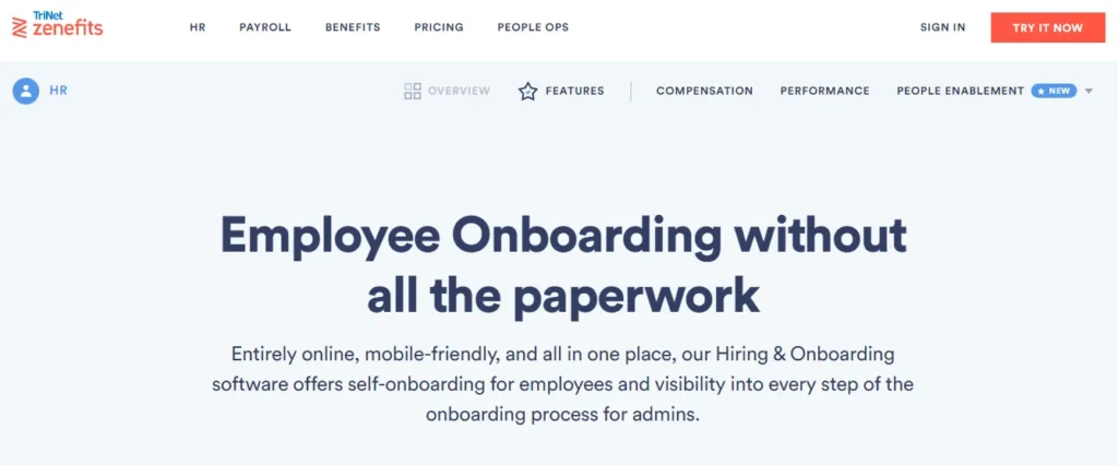 zenefits hr onboarding software