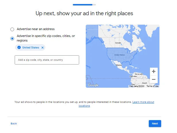 set targeting to show your ad in the right places