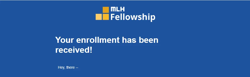 mlh initial application successful